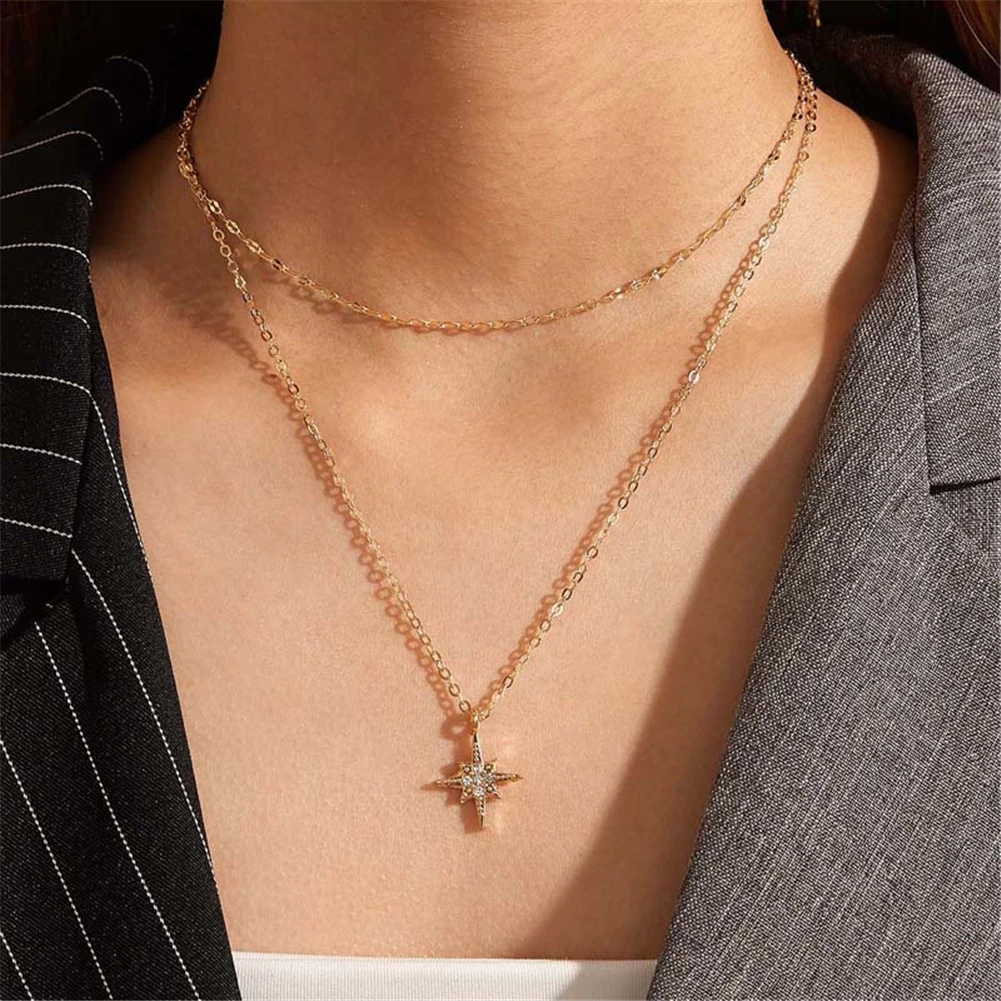 

LIMARIO Star Necklace New Crystal Dangle Women Pendant Necklace Minimalist Style Alloy Trendy Female Birthday Jewelry Gift Party