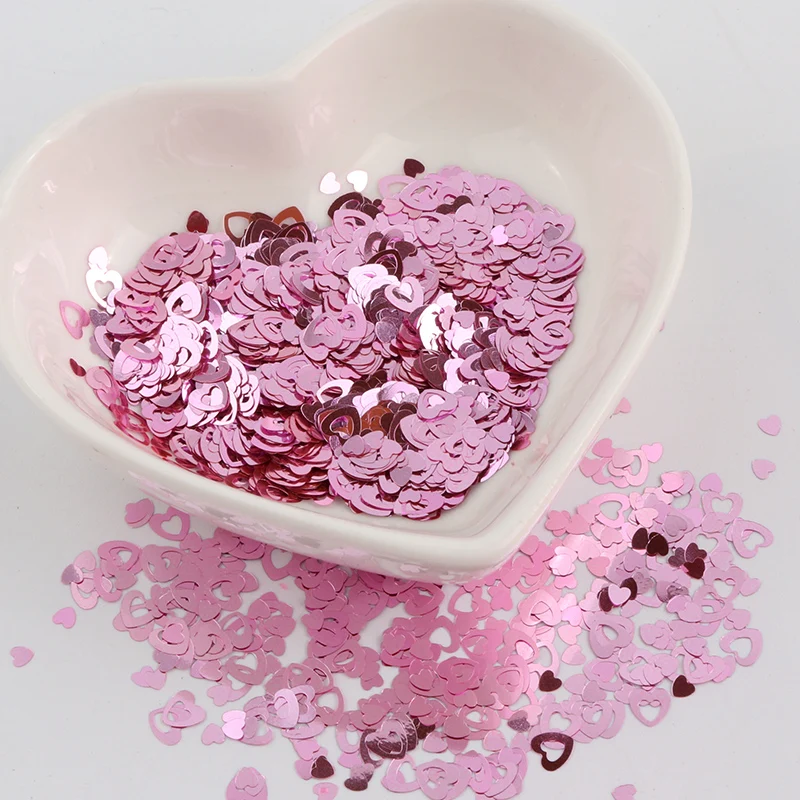 Блестки 4 мм полые пайетки для ногтей в форме сердца ультратонкие лазерные