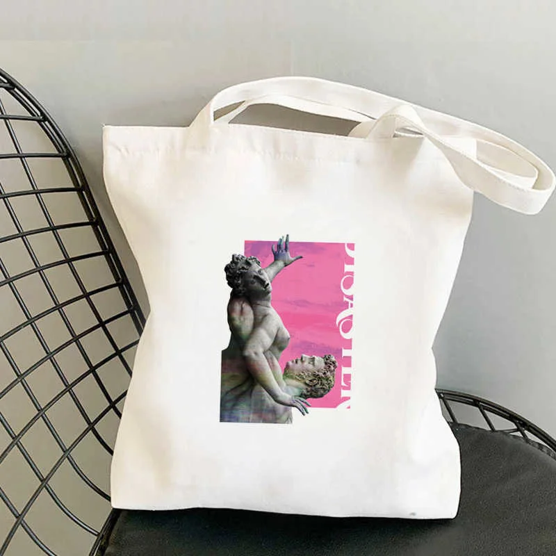 

Michelangelo shopping bag canvas shopping eco shopper bag reusable shoping fabric boodschappentas grab