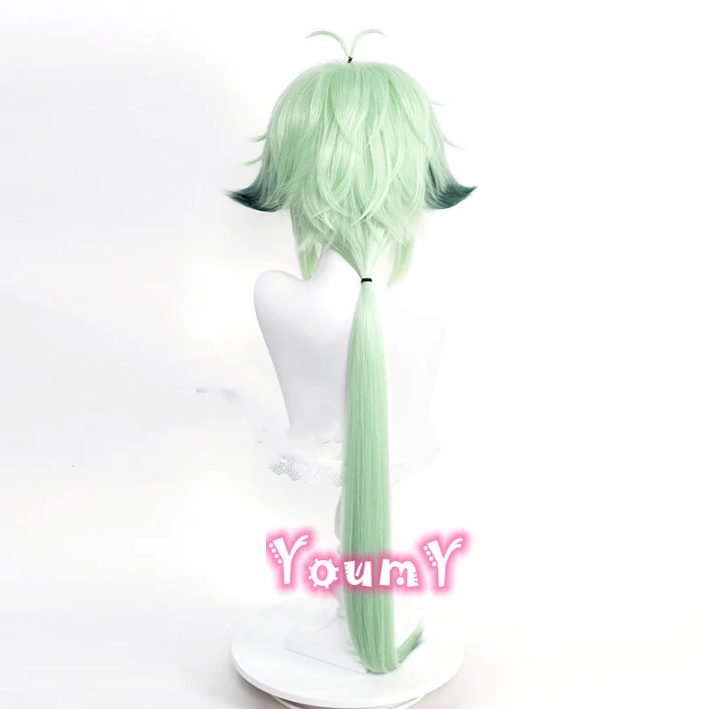 Сахарозы Косплэй Genshin воздействия 85 см длинный парик Зеленое яблоко аниме парики