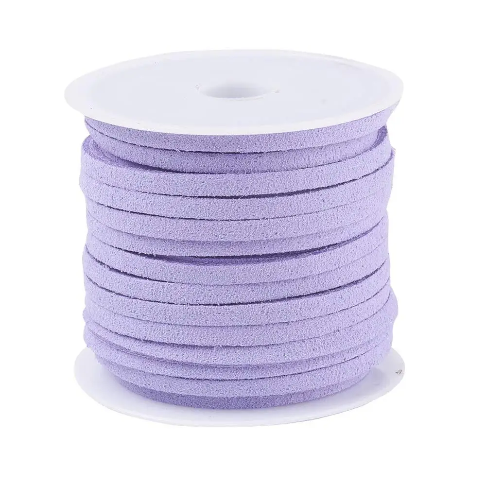 Lilac 5 м/рулон 3x1,5 мм плоский шнурок из искусственной замши, ожерелье, веревочка, рукоделие, бархатное кружево, сделай сам, нить, цепочка, ожерелье, ювелирное изделие, F55 - Цвет: Lilac