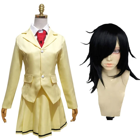 Костюм для косплея аниме WataMote Tomoko Kuroki, женский, желтый, юбка Jk, наряд-униформа, костюм для Хэллоуина, карнавала Вечерние