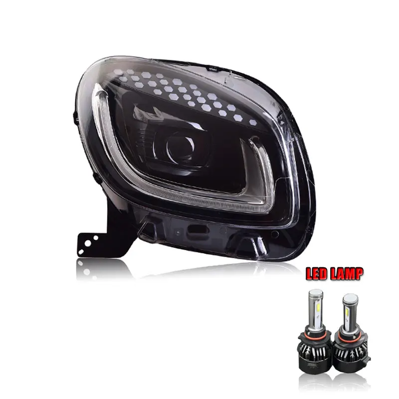 ALL LED 2 шт. светодиодный фары для Benz Smart- светодиодный Автомобильные фары ангельские глазки комплект ксеноновых фар, Высокопрочная конструкция протовотуманная подсветка Габаритные огни - Цвет: ALL LED