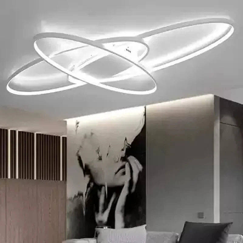Hot new design Remote dimming Modern Led Chandelier For Livingroom Bedroom plafon led White/Black modern chandelier Fixtures | Освещение
