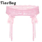 Мужское нижнее белье Sissy подвязки, одежда для сна из прозрачного кружева на лямках и с бантом; Эластичная резинка на талии, эротические сексуальные подвязки для чулок