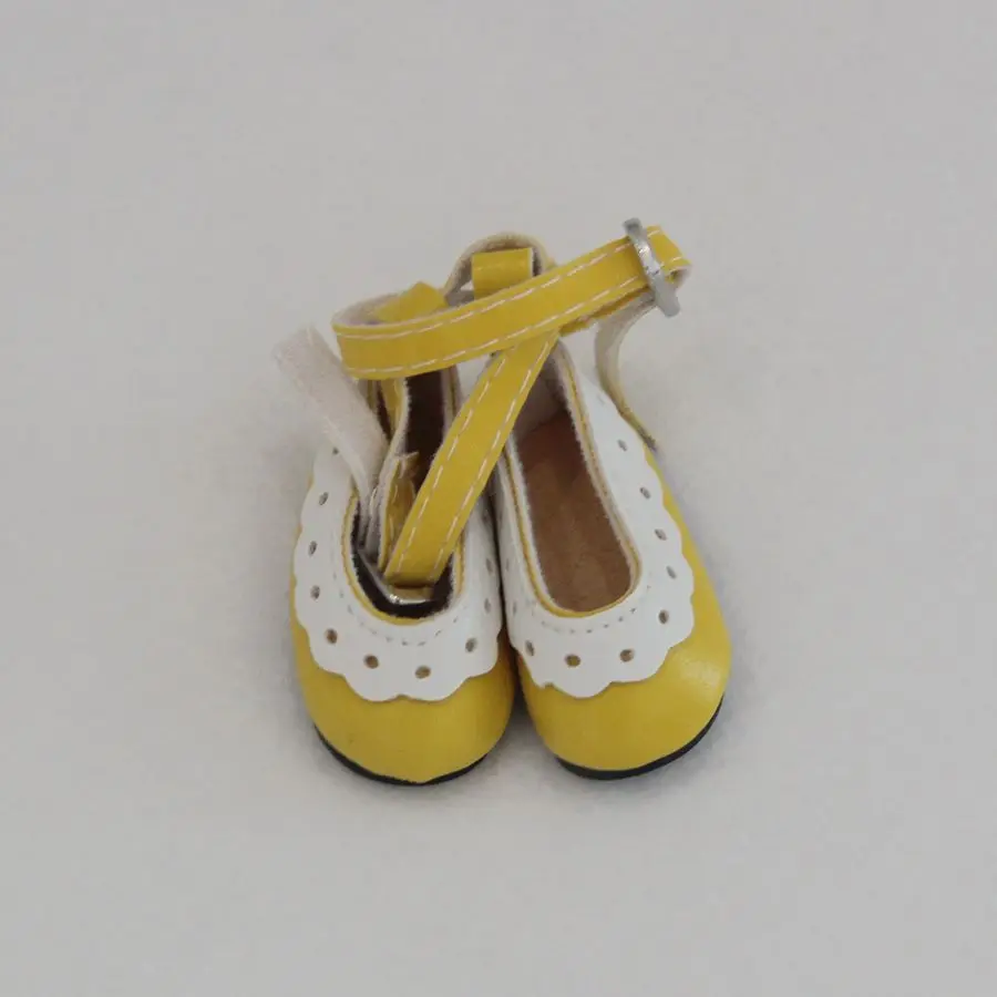 

4.5*2.1cm PU Leather Lace Cute Doll Shoes For 1/6 Doll Clothing Accessories Mini Toy Black Red Purple Blue Pink Shoes 8 Colors