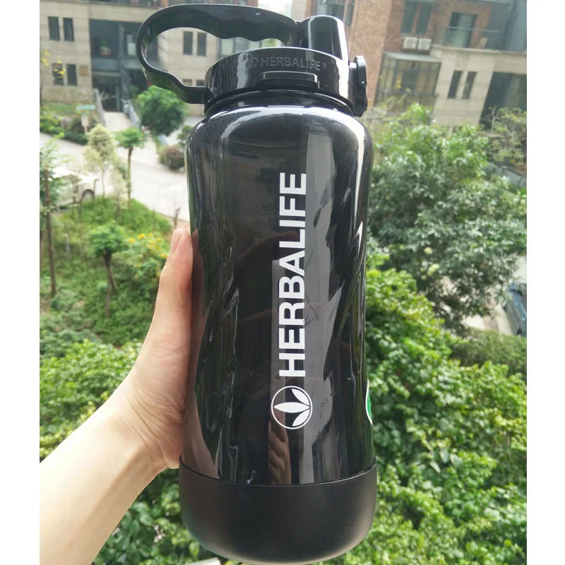 1Л/2л/2000 мл черный большой размер Портативный Пространство Herbalife питание 24 часа шейкер соломы стиль ремень бутылка для воды - Цвет: Black3