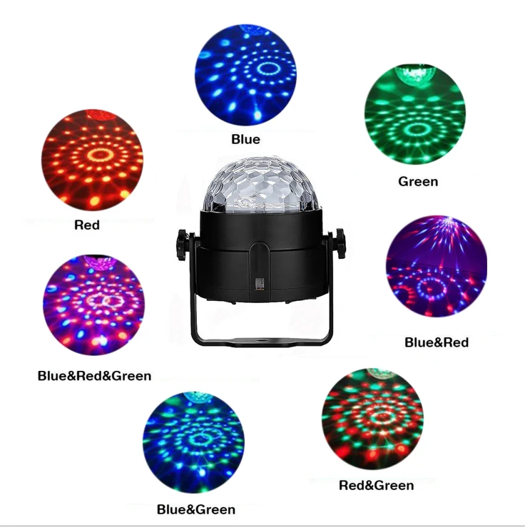 

RGB Sound Control Rotating Disco Party Light Strobe Light LED Stage Light for Christmas KTV Wedding Party Atmosphere Light JQ