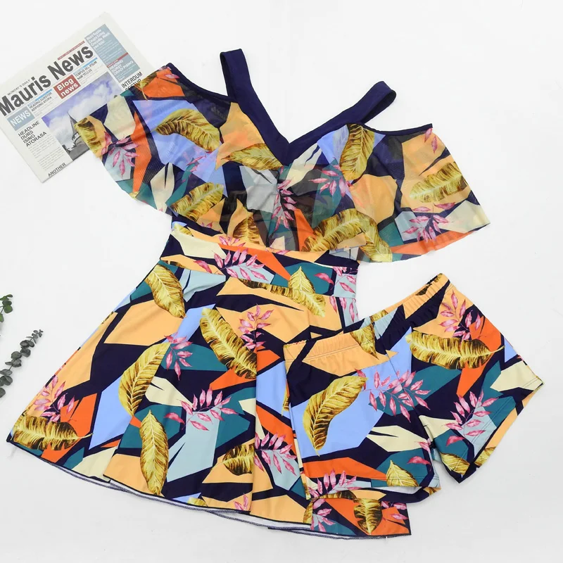 

Swimsuit women's ins wind conceals the belly and looks thin large South 2020 split conservative fairy model swimwear bathing