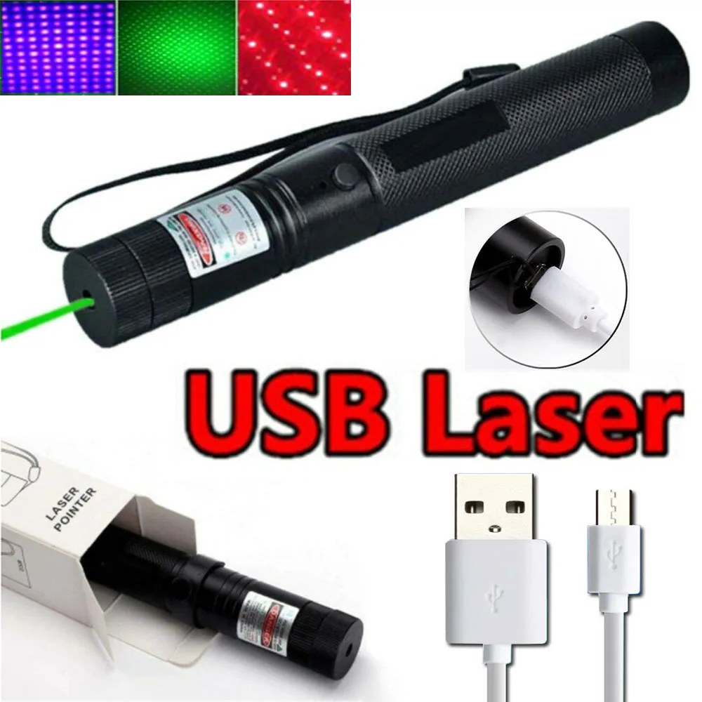 

USB rechargeable green laser pointer 5mW high-power laser sight 8000M ultra-far radiation laser built-in battery laser pointer