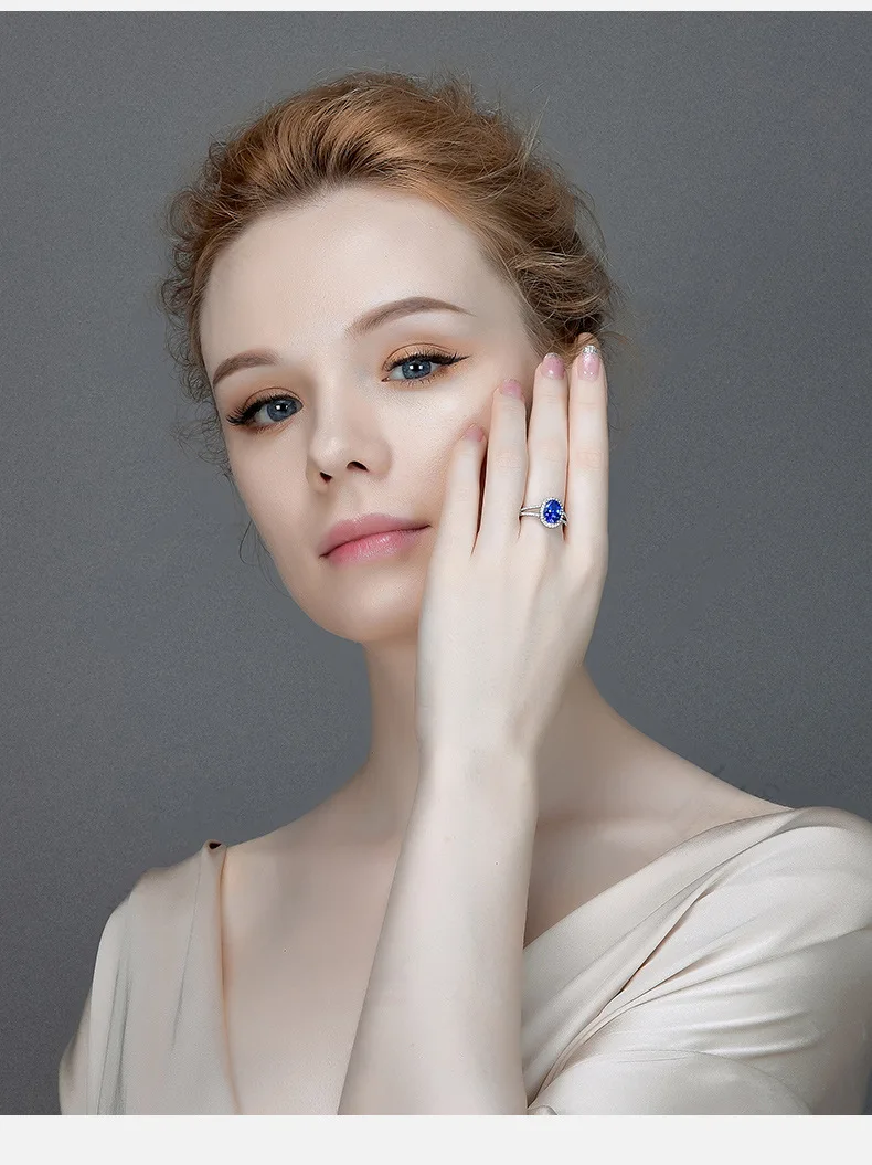 Женское кольцо с сапфиром серебро 925 пробы | Украшения и аксессуары