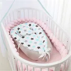 Портативная детская кроватка карамельных цветов, детская кроватка, колыбель для детской кровати, бампер для новорожденных, декор для детской кроватки по бокам