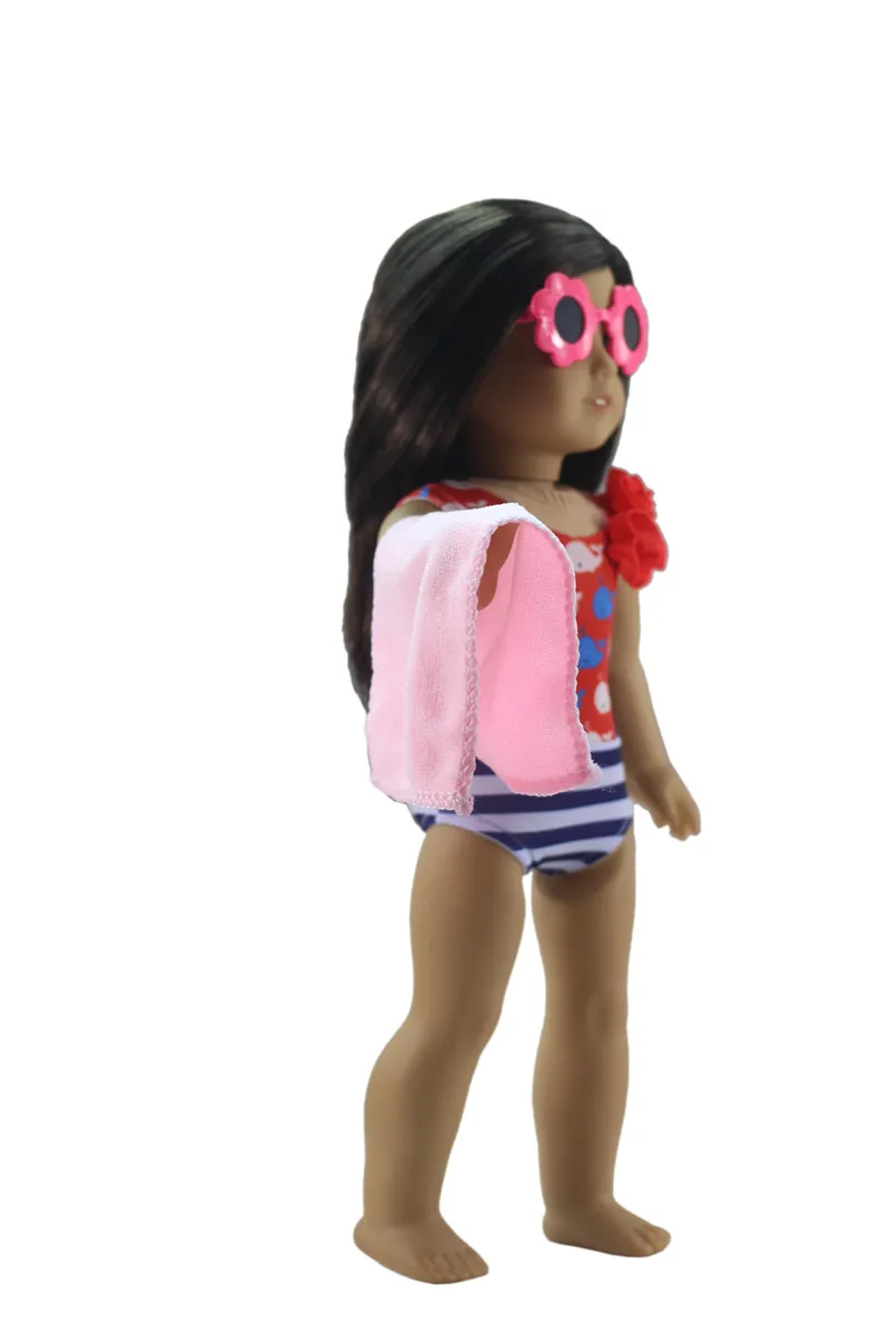 Комплект одежды для куклы 3 в 1 купальник + полотенце солнцезащитные очки модная
