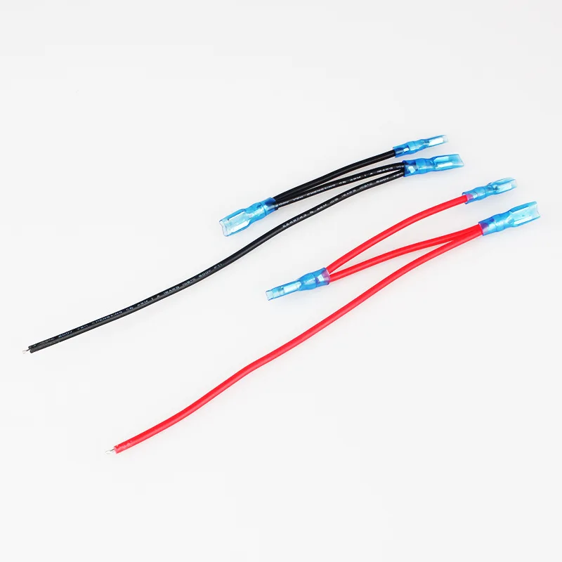 

DIY Cable 6.3mm Plug Spring Wire Red Black for 3 Hole Fuction Panel Car Charger