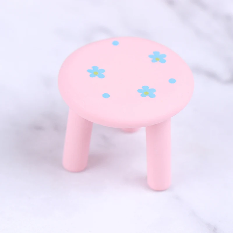 

New 1:12 Dollhouse Miniature Furniture Chair Stool Round Seat For Dolls House Accessories Toy
