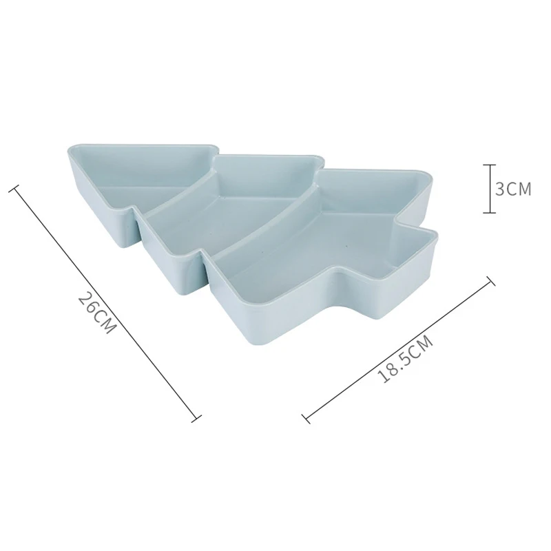 

Creative Christmas Tree Shape Candy Snacks Nuts Seeds Dry Fruits Plastic Plates Dishes Bowl Breakfast Tray Home Kitchen Supplies