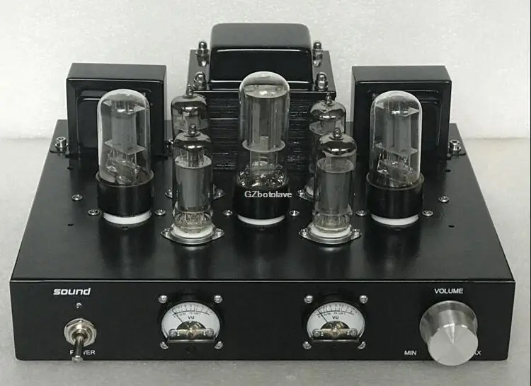 HiFi 6H8C Push 6p1 вакуумный ламповый усилитель односторонний стерео усилитель мощности VU метр ламповый усилитель 6.8вт ×2