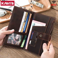 kavis 100 genuine leather passport cover case fashion men wallet luxury brand vintage travel passport holder quality purse