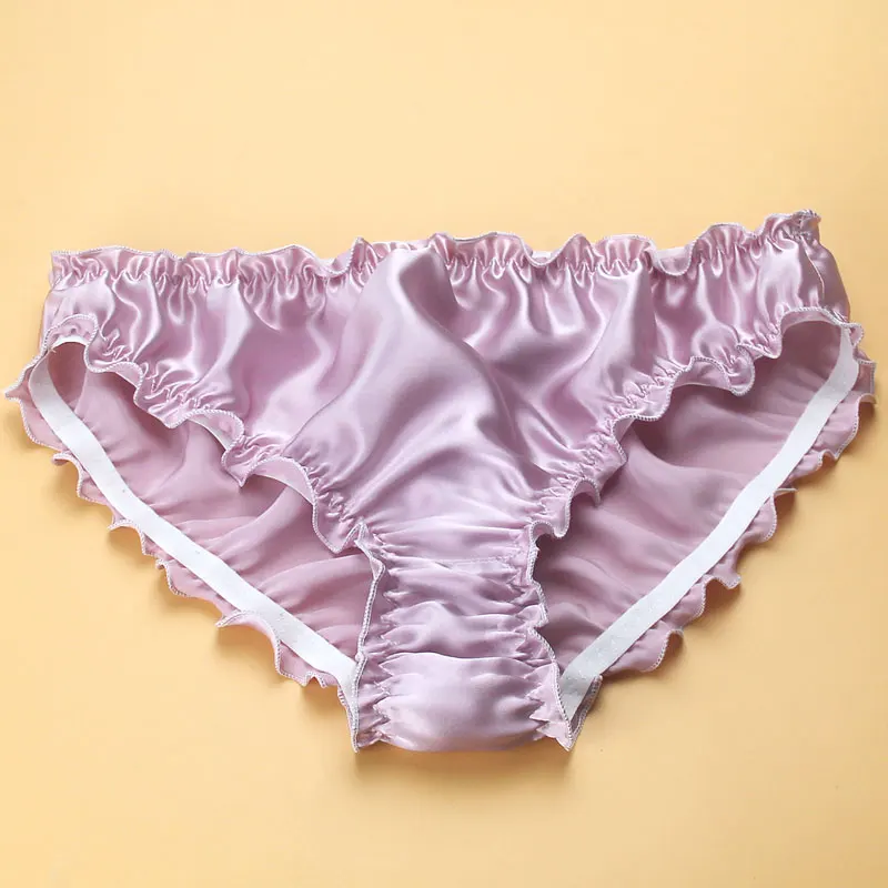 

2PCS Womens 100% Silk Essential Underpants Hipster Bikini Panties Soft Briefs L XL XXL Sexy Sheer Underwear Women Thongs Knicker