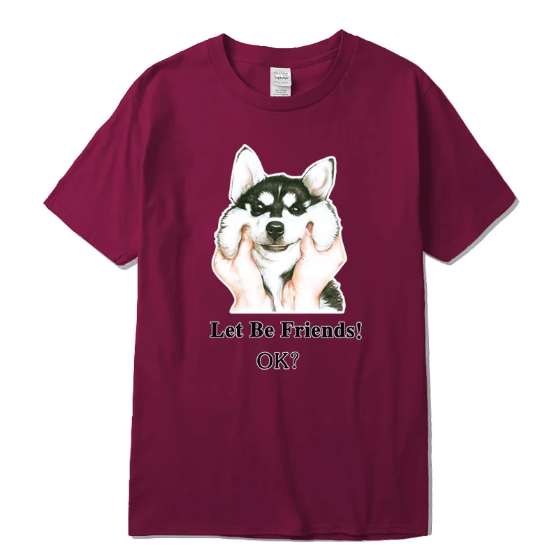 

100% cotton casual short sleeve Funny t shirts Siberian Husky printing men tshirt casual men tshirt cool t-shirt male tee shirts