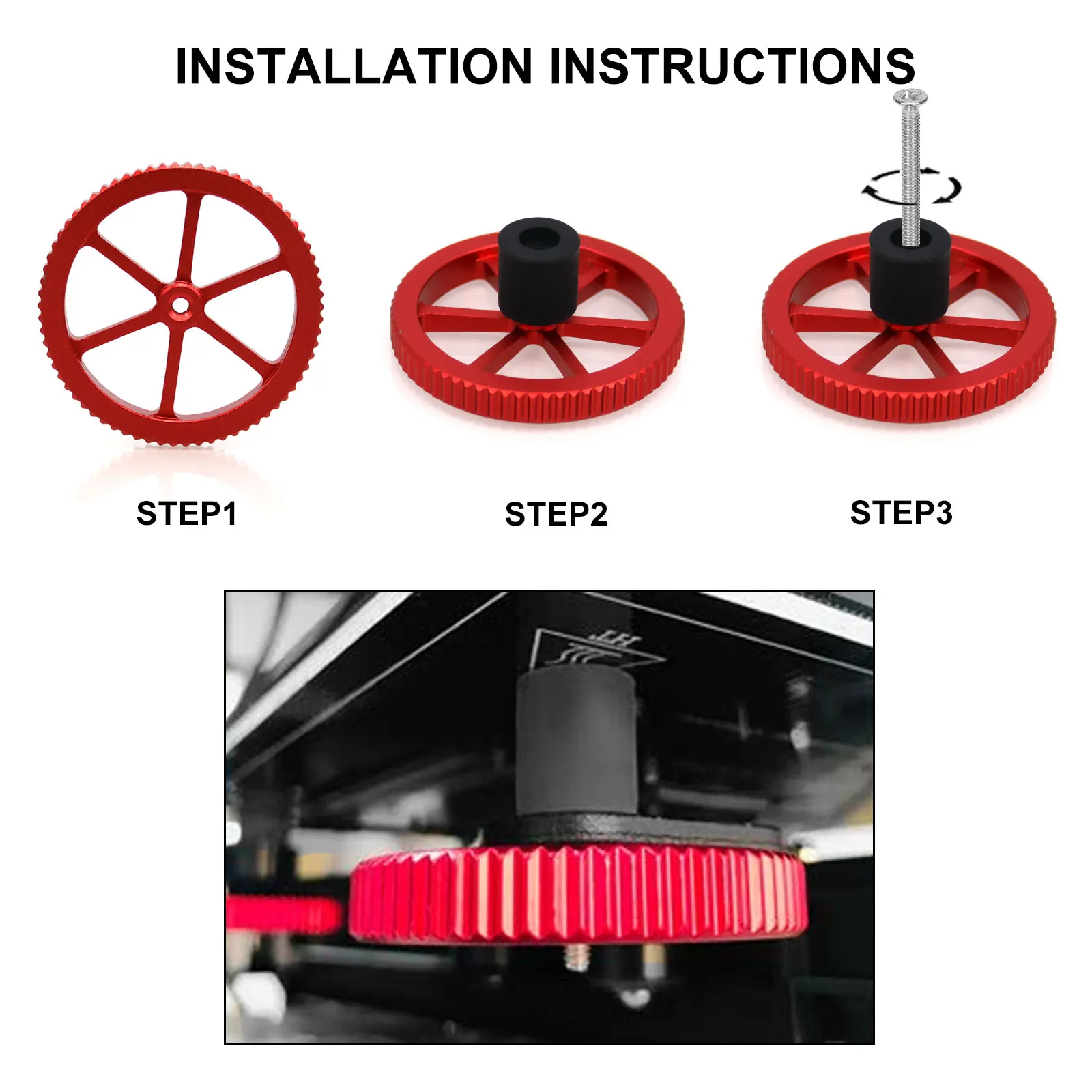 4 шт. красная алюминиевая ручная Поворотная Выравнивающая гайка с силиконовой