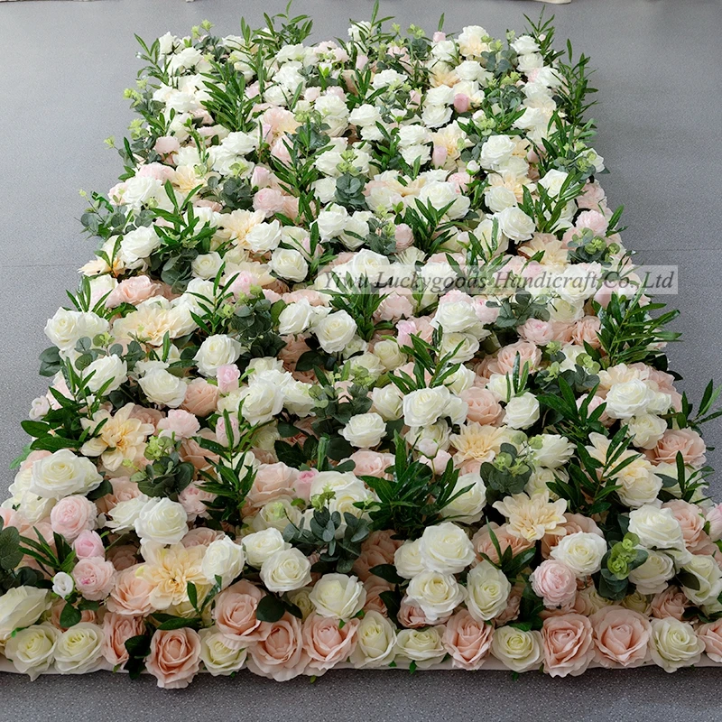 

LFB1494 luxury 1.2x2.4m artificial roll up christmas rose flower wall backdrop for promotion