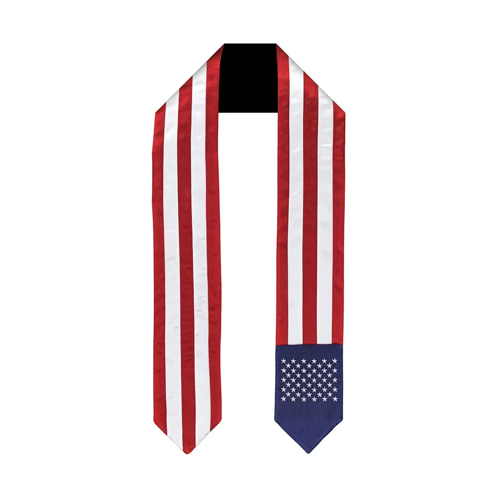 

USA Flag Graduation Stole 70inch Baccalaureate Gown Accessory America National Flag Graduation Sash Scarf
