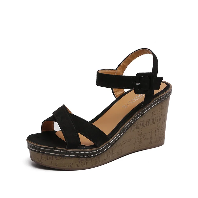 

Fashion Womens Shoes 2021 Female Sandal Clogs Wedge High Heels Ankle Strap Espadrilles Platform Luxury Girls Gladiator High-heel