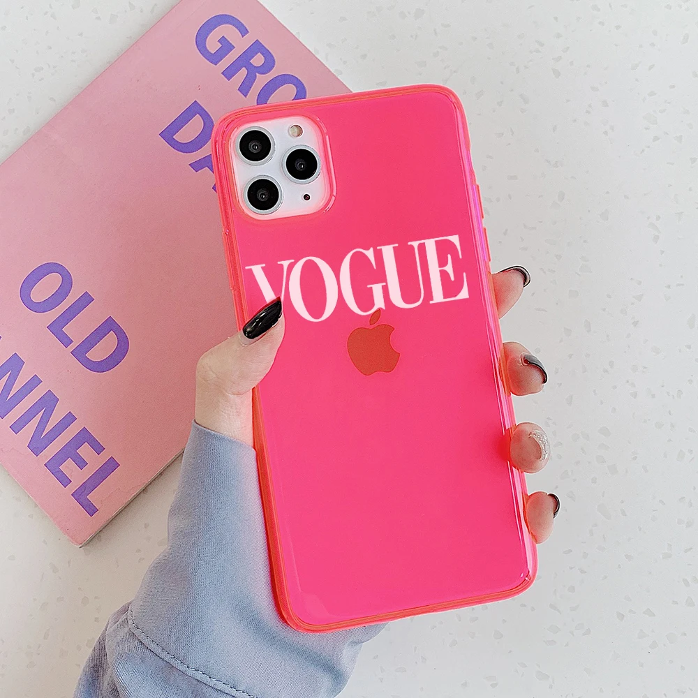 Модный чехол для телефона с флуоресцентными буквами iphone 11 Pro Max X XR XS 7 8 plus