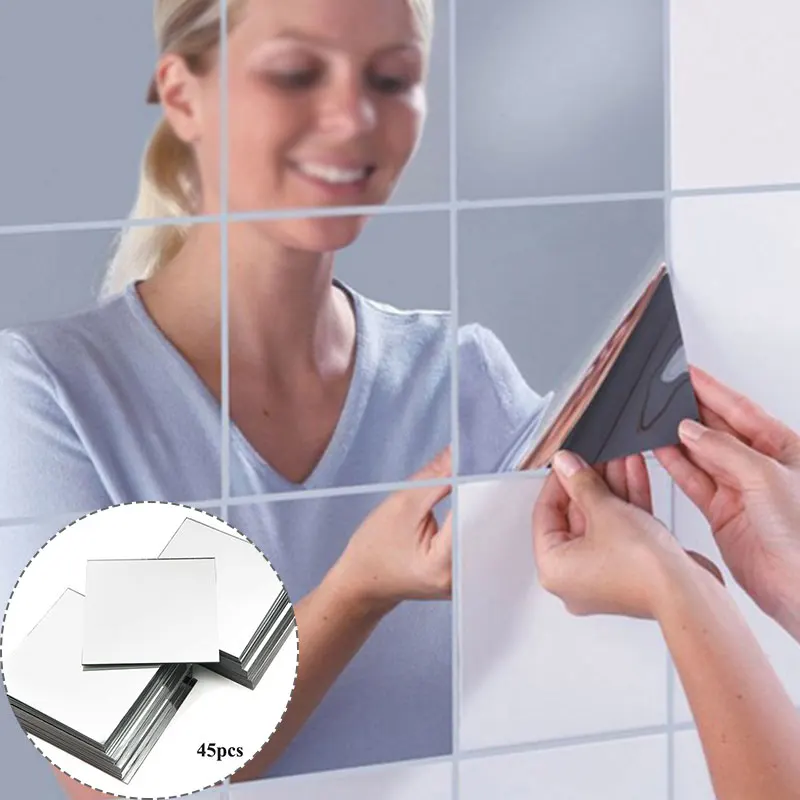 

Removable Cube Glass Mirror Wall Sticker Solid Color Decoration Mirror Wall Sticker Removable Mirror Sticker Adhesive Stick