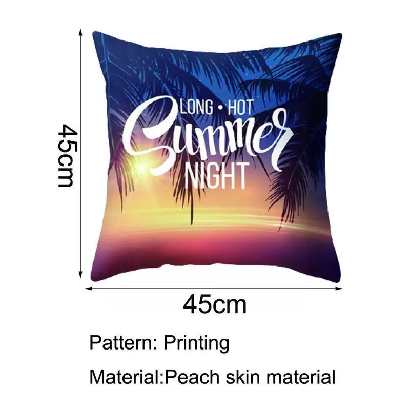 

Beach Pillowcase Decorative Coconut Tree Landscape View Beach Chair Sofa Hugging Throw Cushion Pillow Seat Cover Sea 45x45c Q7Y8