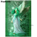 5D Diy алмазная живопись зеленая фея девушка полный квадраткруглая стразы Ангел 3D вышивка крестиком бисер ручной работы FF4137