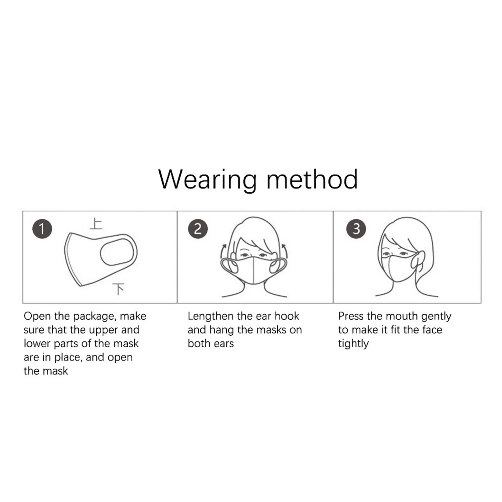 

1/3/5pcWashable Outdoor Three-dimensional protection Health Cycling Anti-Dust Mouth Face Mask 3PCS Protective Breathable Mask#50