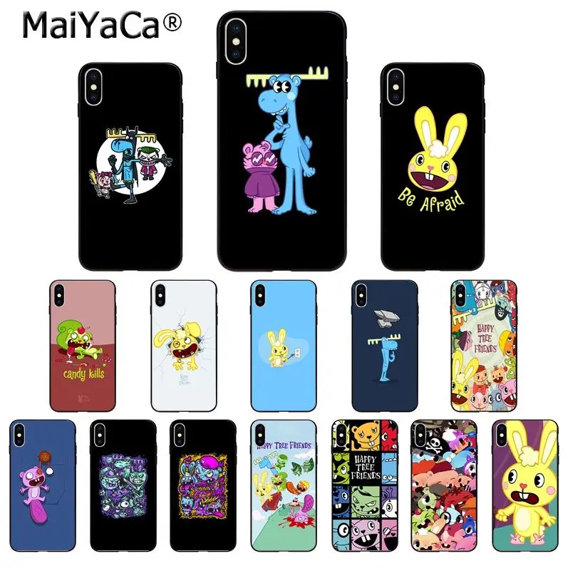 Мягкий чехол для телефона MaiYaCa Happy Tree Friends из ТПУ высокого качества iPhone X XS MAX 6 6S 7 7plus