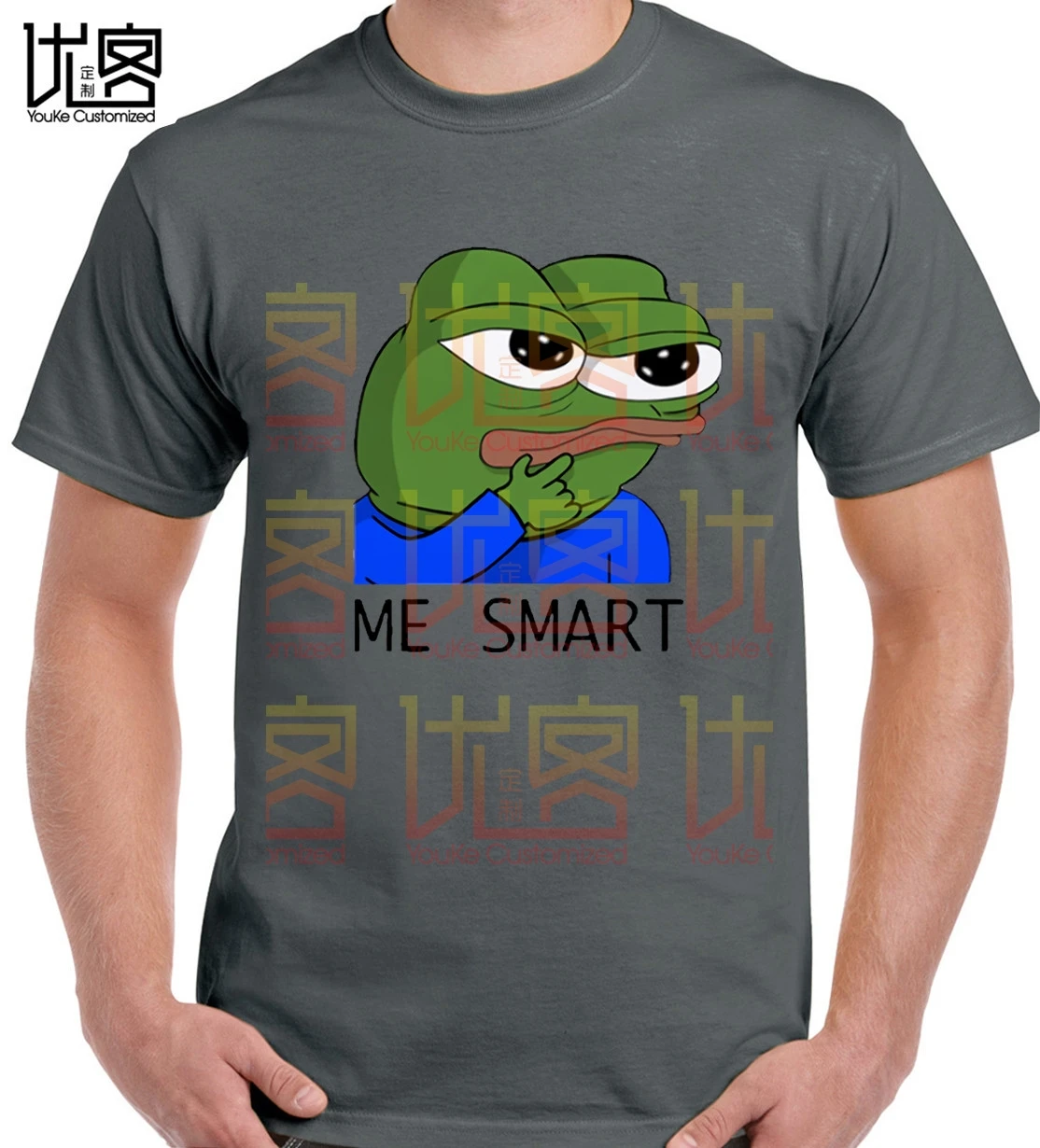 Peppe the frog me smart Футболка pepe meme хит продаж 100% хлопок на заказ Высококачественная