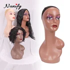 Женский манекен голова 20,5 дюйма с плечом макияж женский парик дисплей голова манекена с нешелковой сеткой коричневая подставка для парика