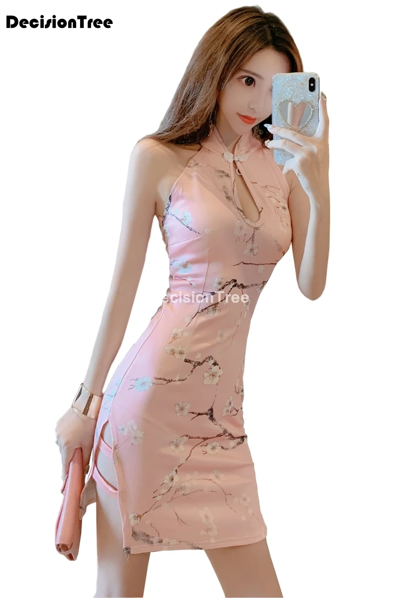 Женское платье в Восточном китайском стиле элегантное облегающее Ципао без