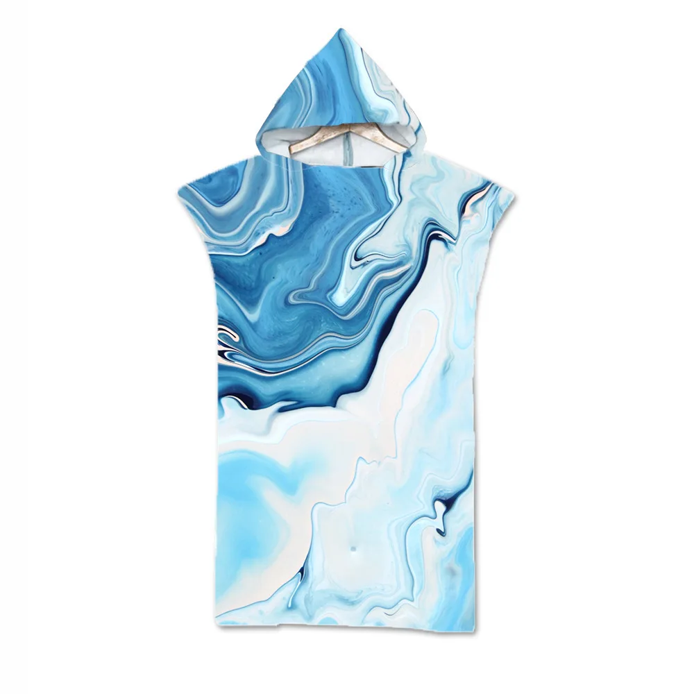 Новое красочное Мраморное банное пляжное полотенце с капюшоном из микрофибры