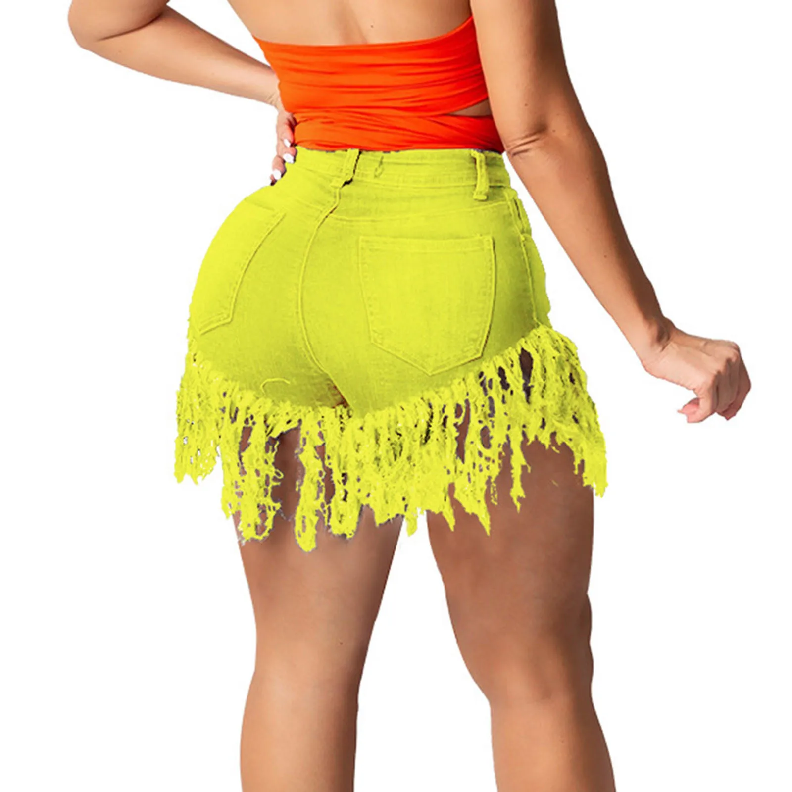 

Summer Distressed Women'S Shorts Comfortable Breathable Hollow Out Streetwear Pockets Bottoms Workout Pockets Skinny Shorts