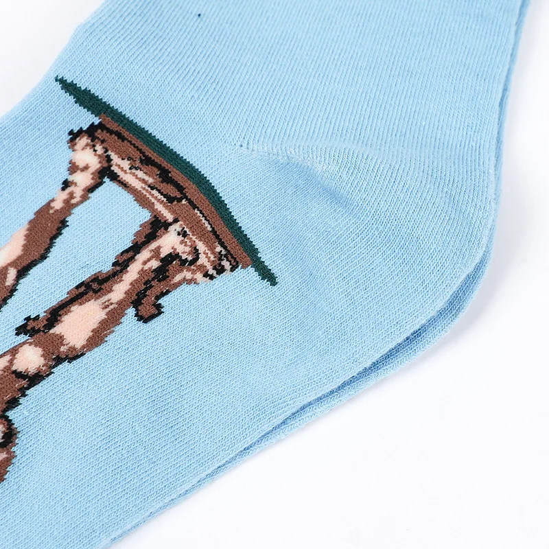 

Fashion Oil Painting Socks Street Men's Socks Summer Personality Retro Art Cotton Socks Trendy Men's Medium Tube Stockings