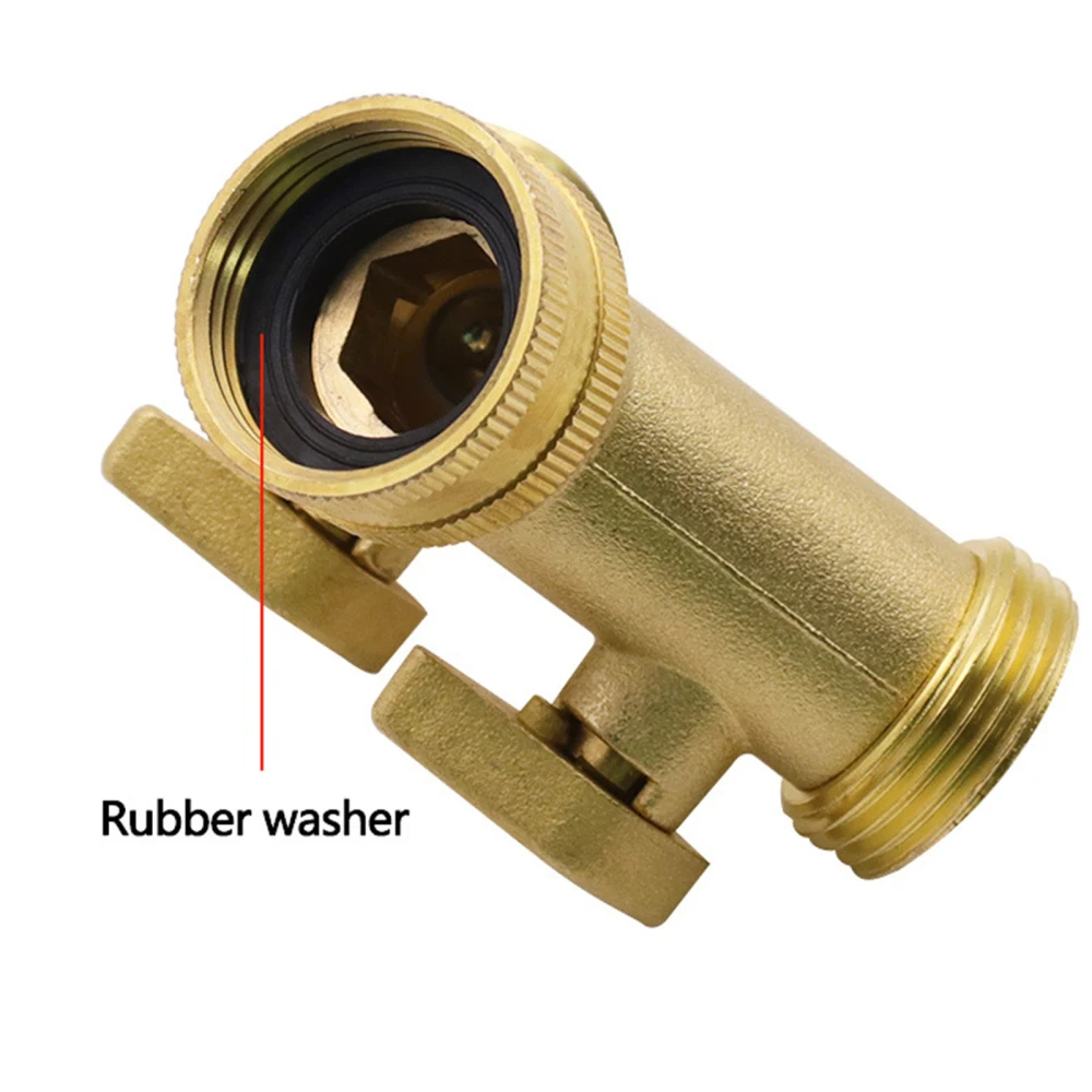 

Diverter Connector 2 Way Splitter Adaptor Fittings Shut-off Valve Washer All-Copper Heady Duty Solid Brass Hose Distributor