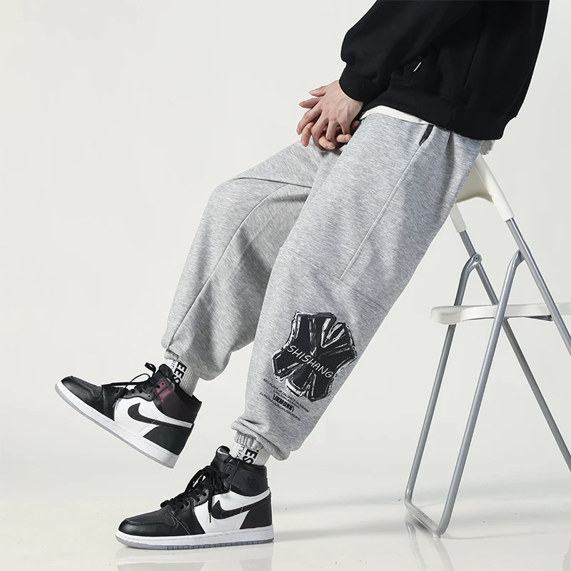 

Осень 2021, штаны на шнуровке с принтом, Мужская национальная мода, Свободные повседневные спортивные штаны для скейтборда