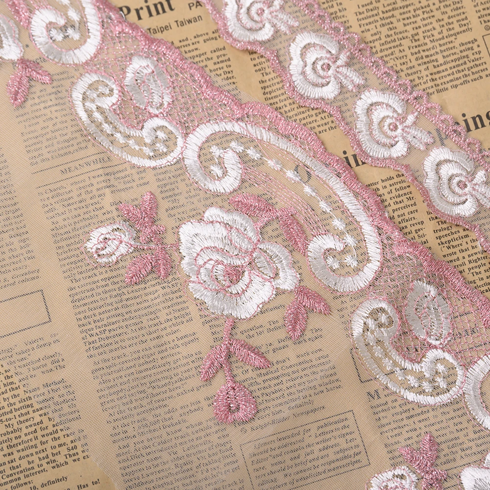 Кьюсак 2 м 17 см Сетчатое вышитое кружево отделка Лента для одежды Домашний