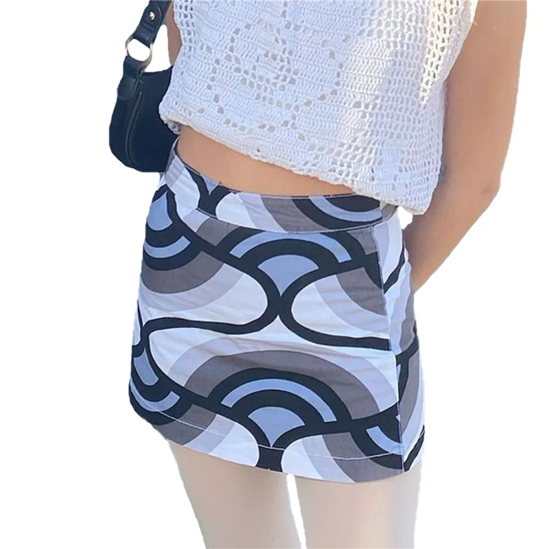 

Юбка-карандаш трапециевидная Женская, юбка-карандаш с высокой талией и абстрактным принтом, повседневная, на лето