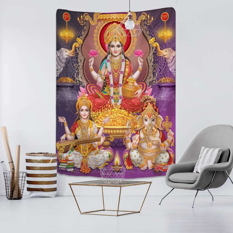 

Гобелен с 3D принтом слон Bohemian Hippie Mandala