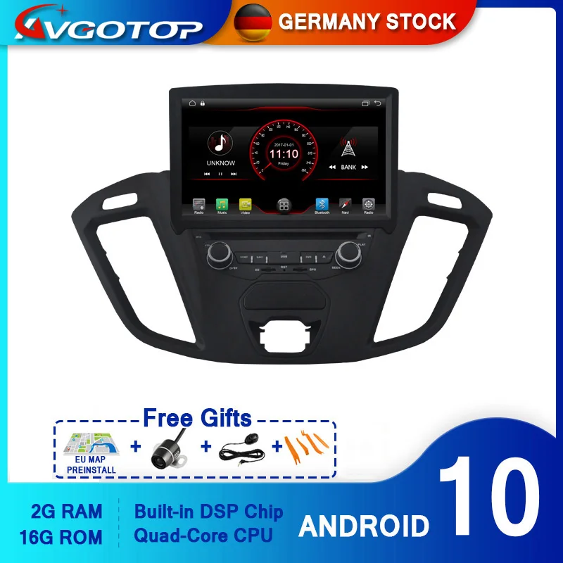 AVGOTOP Android 10 WINCE Bluetooth GPS автомобильный Радио dvd плеер для FORD TOURNEO 2G 16G MP3 MP4 мультимедиа