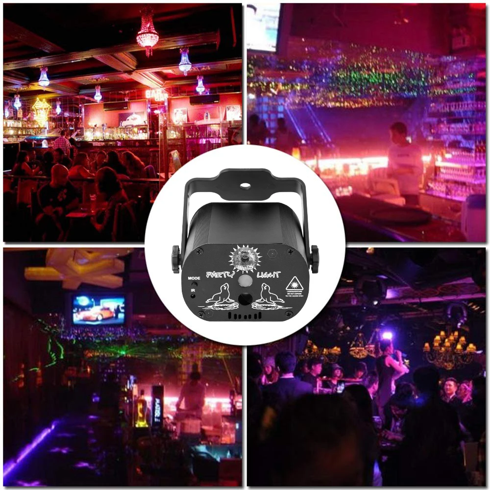 Led Disco Light Stage Lights Voice Control Music Laser Projector 60 Modes RGB Effect Lamp For Party Show with Controller | Освещение