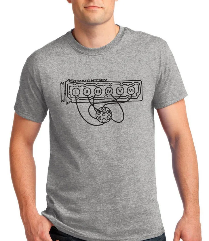 

Tee Shirt Mens 2019 New Tee Shirts Printing Fashion Man Cotton Clothing Straight Six Classic MOTOR retro MUSTANG PICKUP MOPAR