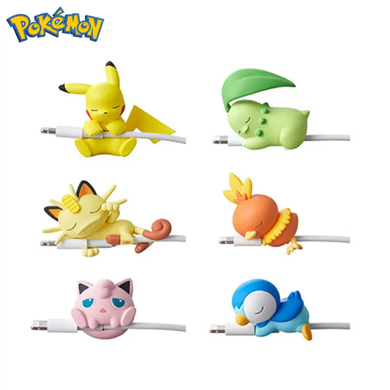 Покемон Пикачу Карманный Монстр USB кабель зарядное устройство протектор Kawaii