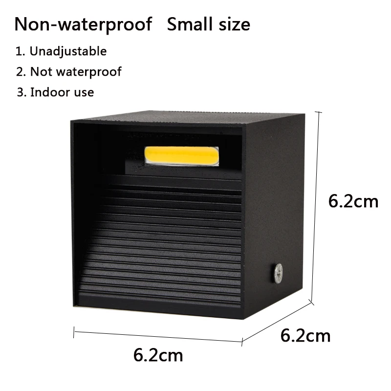 Nowaterproof black IP65 светодиодный водонепроницаемый настенный светильник 12 Вт для помещений и улицы, регулируемый настенный светильник для двора, крыльца, коридора, спальни, настенный светильник - Цвет абажура: Nowaterproof black